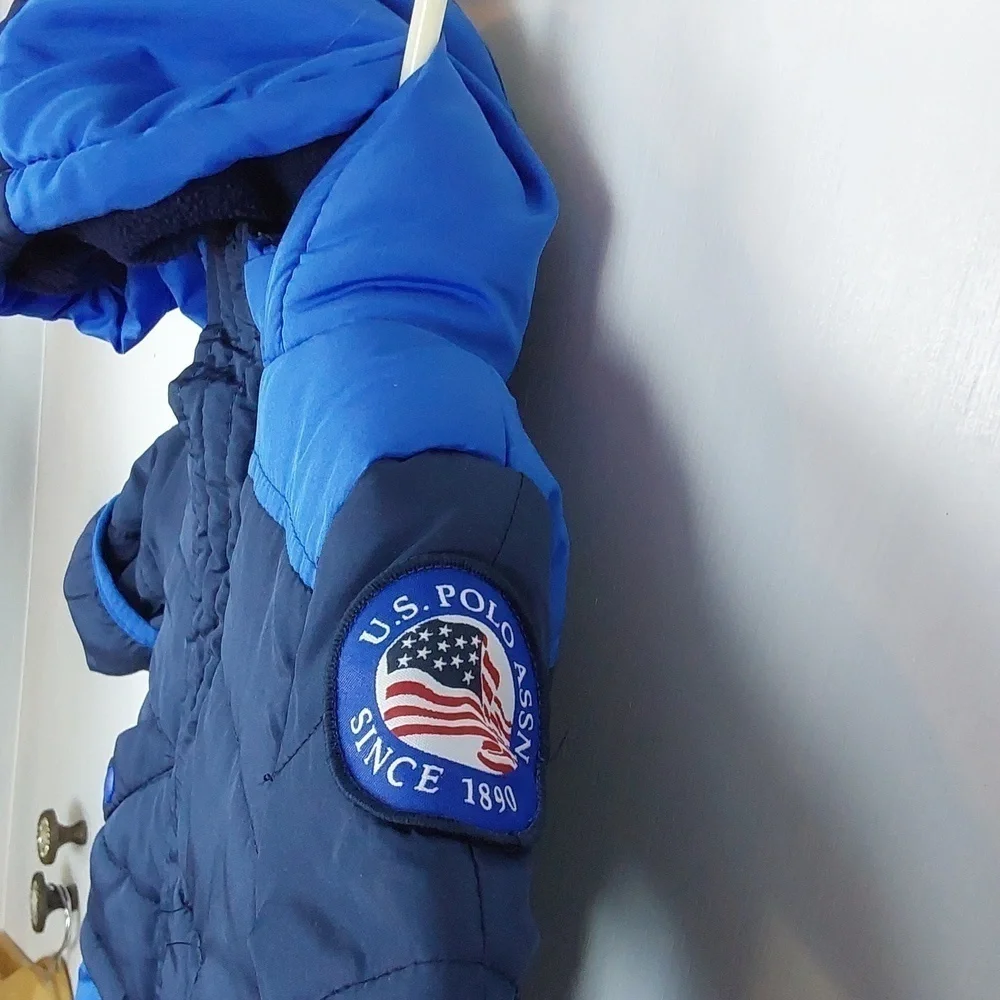 U.S POLO Assn Blue SnowSuit Logo Designer Baby Sz.6/9 Months
